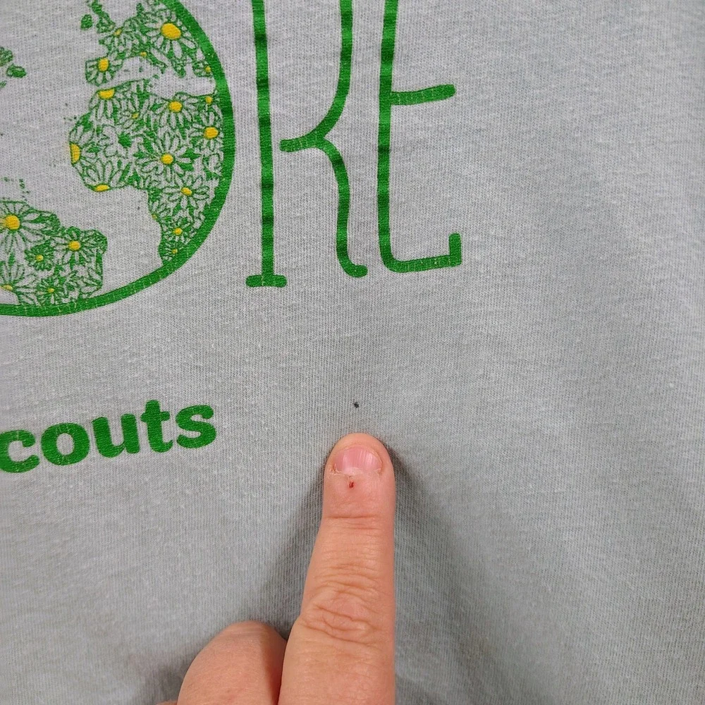 Girl Scouts Explore Earth Daisy Graphic T-Shirt Mint Green Kids Misses Large L‎